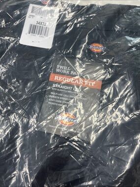 Dickies Black Twill Work Pants Regular Fit